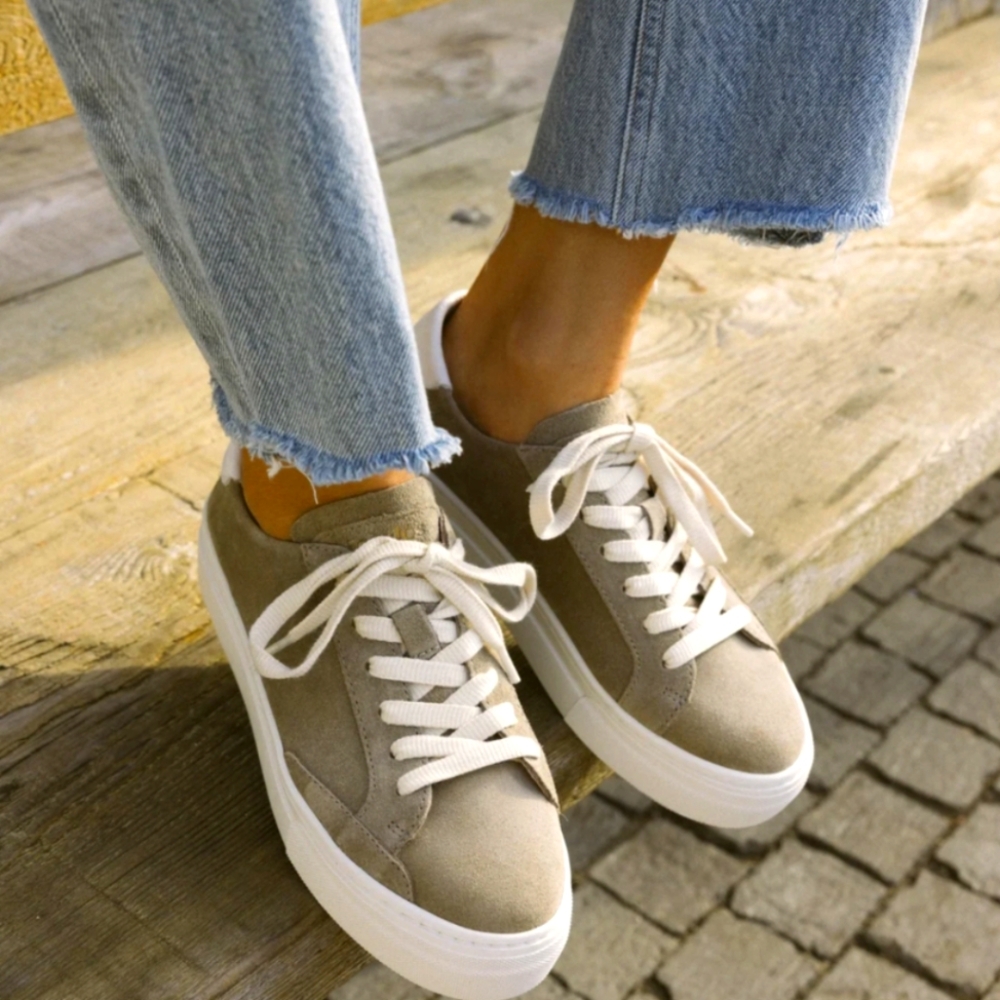 NIB Soludos Ibiza Platform, Sage Green, Size 8.5